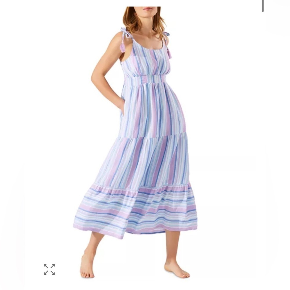 Tommy Bahama St Lucia linen blend colorful beachy boho maxi dress vacation